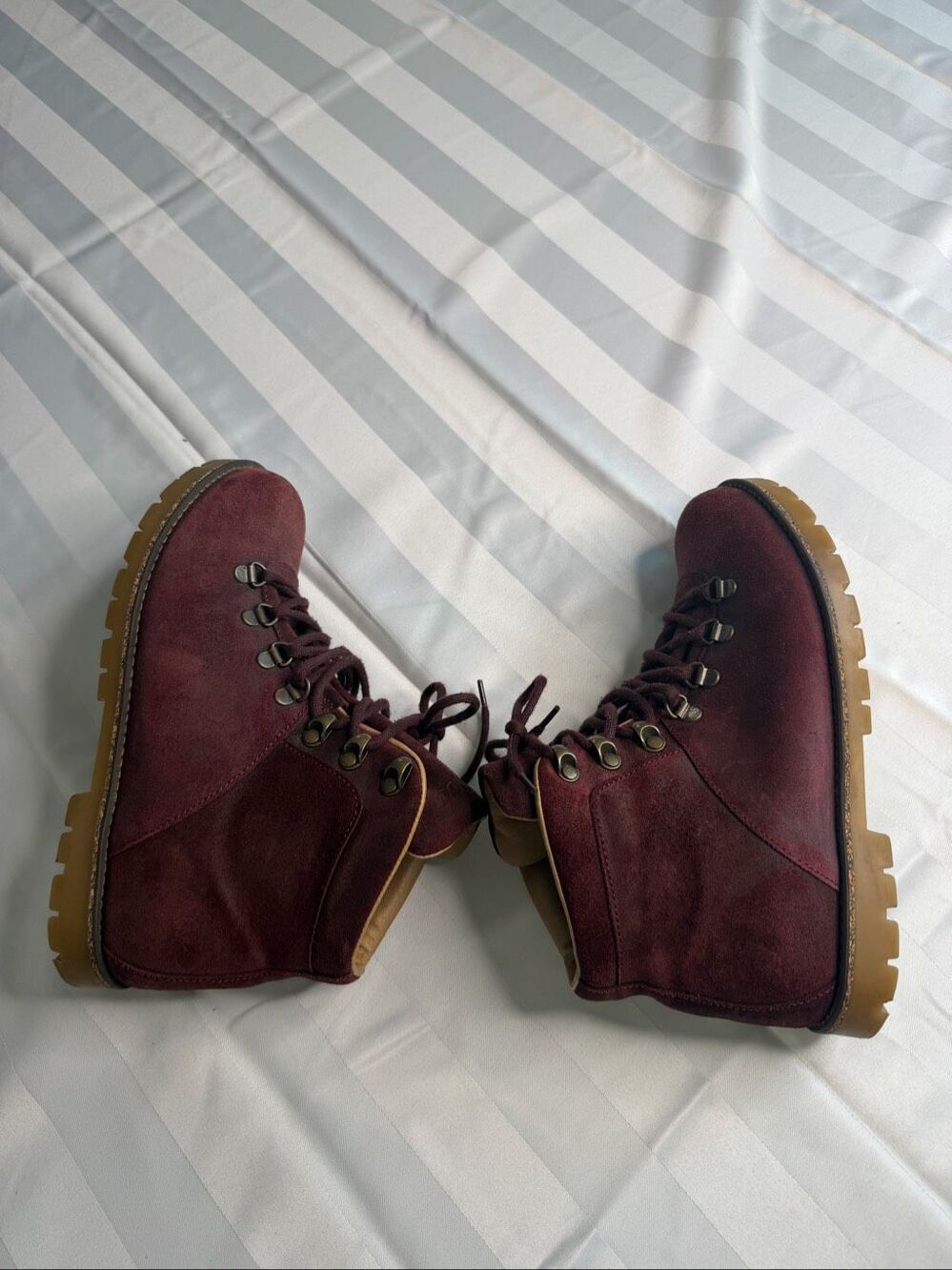 Birkenstock Jackson Ochre Burgundy Leather Hiking Mountain Boots Size 39 E US 8 - Picture 9 of 10